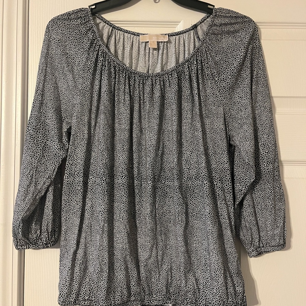 MICHAEL Michael Kors Gray Smocked Blouse